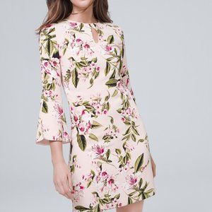 WHBM Petal Sleeve Shift Dress in Blushing Bloom